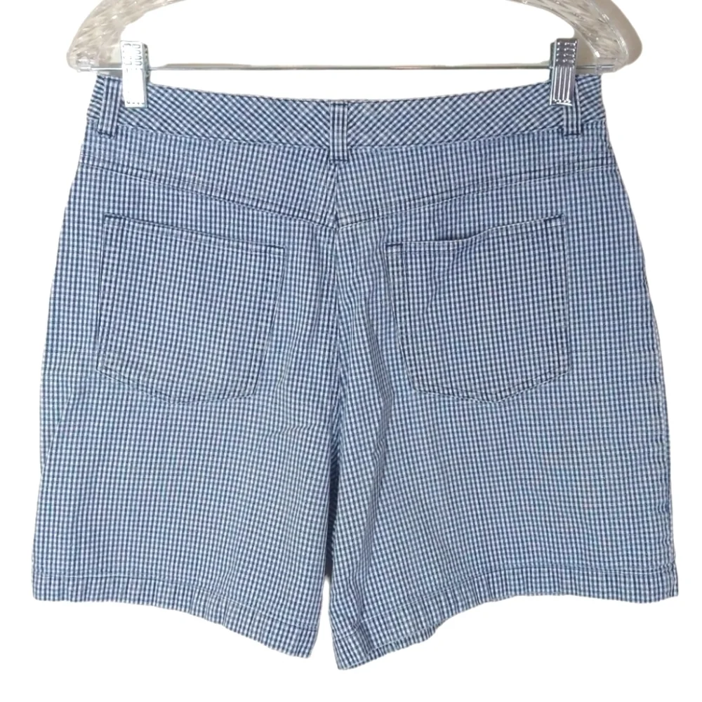 Talbots High Rise Blue and White checkered cotton shorts‎ 5